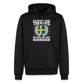 Schweden Keine Therapie Urlaub Ferien Reise - Männer Premium Bio Hoodie - Schwarz - Vorne - Nico (187cm)
