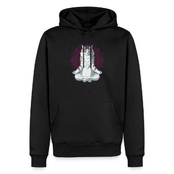 Norwegische Waldkatze Meditation - Männer Premium Bio Hoodie - Schwarz - Vorne - Nico (187cm)