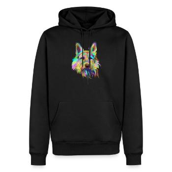 Berger de Picardie Spalsh - Männer Premium Bio Hoodie - Schwarz - Vorne - Nico (187cm)