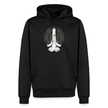 Bedlington Terrier chien méditation - Sweat à capuche Premium bio Homme - noir - Devant - Nico (187cm)