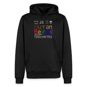 Êtres humains - Sweat à capuche Premium bio Homme - noir - Devant - Nico (187cm)