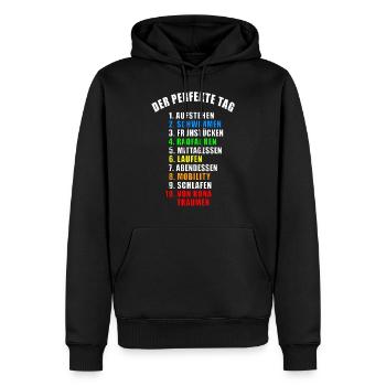 DER PERFEKTE TAG GESCHENK TRIATHLON TRIATHLET TRI - Männer Premium Bio Hoodie - Schwarz - Vorne - Nico (187cm)