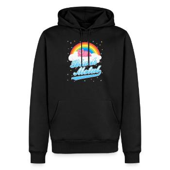 Teddy en métal noir - Sweat à capuche Premium bio Homme - noir - Devant - Nico (187cm)