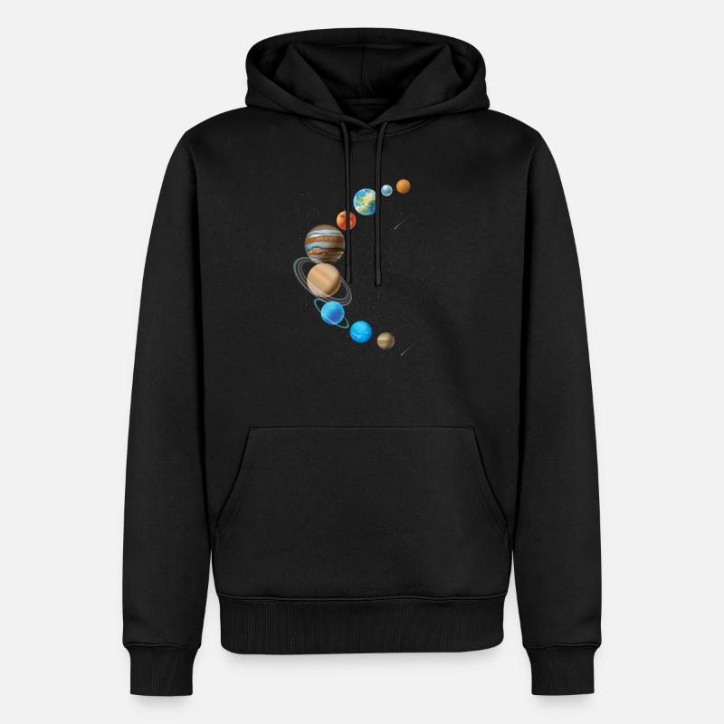 Sonnensystem in Sichelform - Männer Premium Bio Hoodie - Schwarz