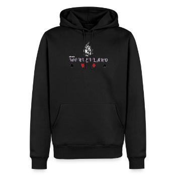 Süßes Motiv mit Hase und Spielkarten - Männer Premium Bio Hoodie - Schwarz - Vorne - Nico (187cm)