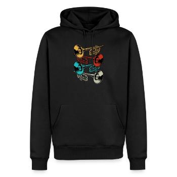Trompeten Retro Instrument Band Musiker - Männer Premium Bio Hoodie - Schwarz - Vorne - Nico (187cm)
