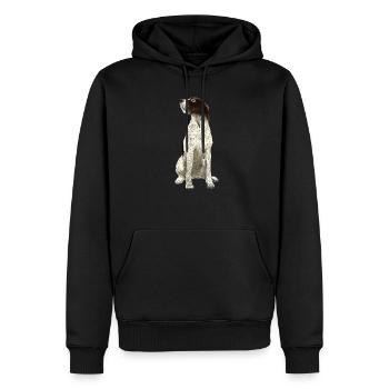 Sitzender Cesky Fousek Hund - Männer Premium Bio Hoodie - Schwarz - Vorne - Nico (187cm)