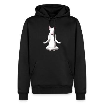 Meditierender Bullterrier Hund - Männer Premium Bio Hoodie - Schwarz - Vorne - Nico (187cm)