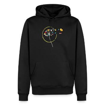 Livres fleur lecture livre littérature - Sweat à capuche Premium bio Homme - noir - Devant - Nico (187cm)