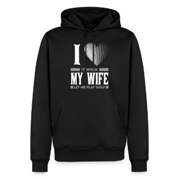 I love it when my Wife let me play golf Spruch - Men’s Premium Organic Hoodie - black - Front - Nico (187cm)