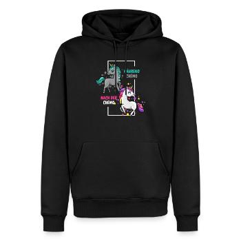 During Chemo After Chemo Cancer Disease - Men’s Premium Organic Hoodie - black - Front - Nico (187cm)