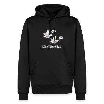 Moin Möwen norddeutsch plattdeutsch - Männer Premium Bio Hoodie - Schwarz - Vorne - Nico (187cm)
