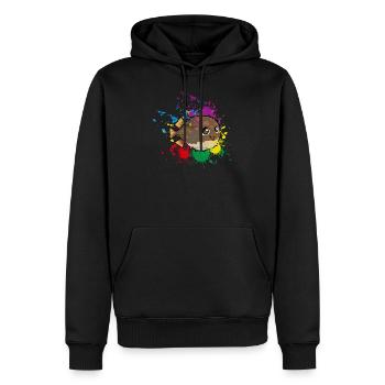 Farbiger Kugelfisch - Männer Premium Bio Hoodie - Schwarz - Vorne - Nico (187cm)