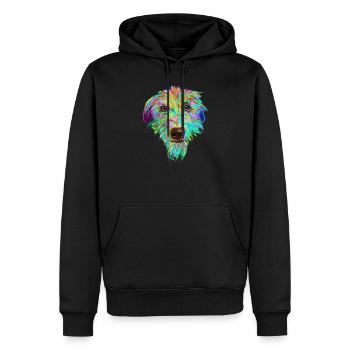 Scottish Deerhound Hund - Männer Premium Bio Hoodie - Schwarz - Vorne - Nico (187cm)