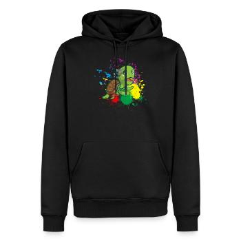 Farbige Schildkröte - Männer Premium Bio Hoodie - Schwarz - Vorne - Nico (187cm)