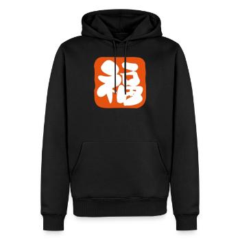 Words of happiness - Kanji - Men’s Premium Organic Hoodie - black - Front - Nico (187cm)