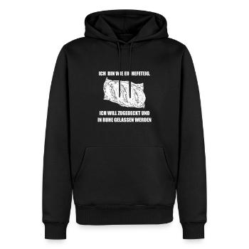 Schlafen Hefeteig lustiger Spruch - Männer Premium Bio Hoodie - Schwarz - Vorne - Nico (187cm)