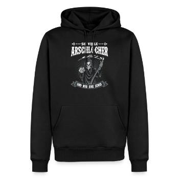 So Viele Arschlöcher Und Nur Eine Sense - Männer Premium Bio Hoodie - Schwarz - Vorne - Nico (187cm)