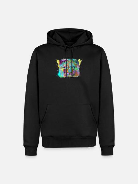 Splash Wombat - Männer Premium Bio Hoodie - Schwarz