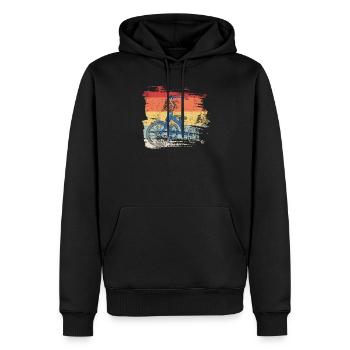 Tricycle rétro - Sweat à capuche Premium bio Homme - noir - Devant - Nico (187cm)