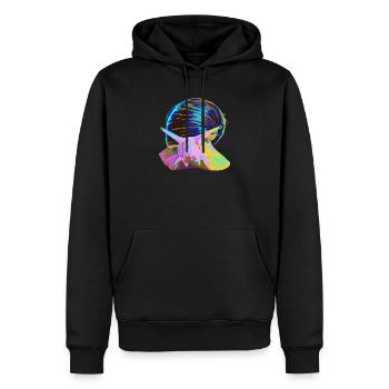 Splash Escargot - Sweat à capuche Premium bio Homme - noir - Devant - Nico (187cm)