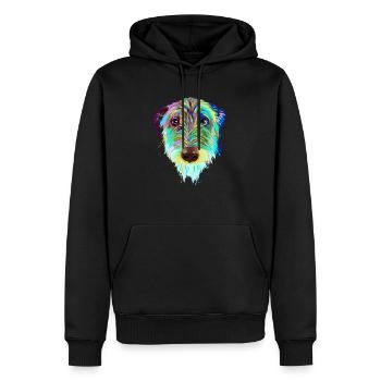 Splash Irish Wolfhound Dog - Men’s Premium Organic Hoodie - black - Front - Nico (187cm)