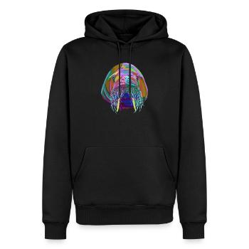 Walross - Männer Premium Bio Hoodie - Schwarz - Vorne - Nico (187cm)