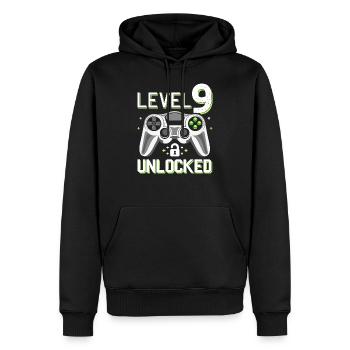 Level 9 Unlocked 9 Jahre Gamer Zocker Junge - Männer Premium Bio Hoodie - Schwarz - Vorne - Nico (187cm)