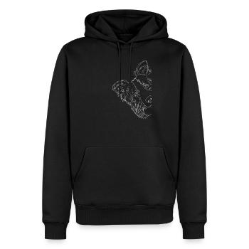 Chien De Border Collie curieux - Sweat à capuche Premium bio Homme - noir - Devant - Nico (187cm)