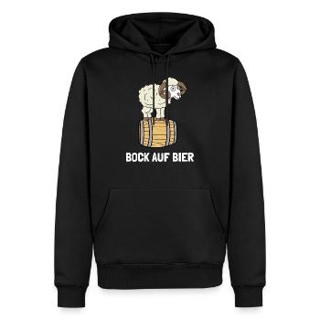 Bock Auf Bier Wortspiel Ironie Wortwitz Sauf - Männer Premium Bio Hoodie - Schwarz - Vorne - Nico (187cm)