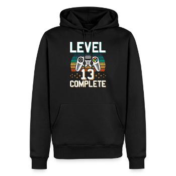 Level 13 Unlocked Gamer 13 year old gift - Men’s Premium Organic Hoodie - black - Front - Nico (187cm)