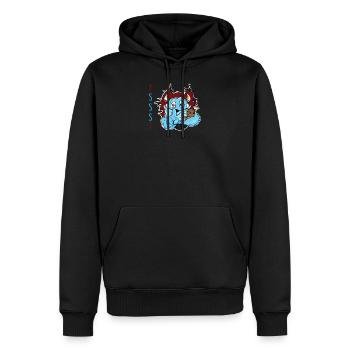 Pssst Monster - Männer Premium Bio Hoodie - Schwarz - Vorne - Nico (187cm)