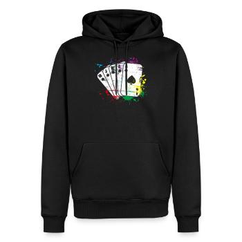 Kartenspiel farbig - Männer Premium Bio Hoodie - Schwarz - Vorne - Nico (187cm)
