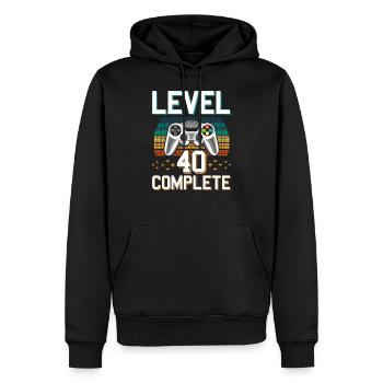 Niveau 40 Termine 40 ans de Gamer Gamer Men - Sweat à capuche Premium bio Homme - noir - Devant - Nico (187cm)