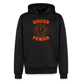 Rousse Ginger disant drôle de cadeau - Sweat à capuche Premium bio Homme - noir - Devant - Nico (187cm)