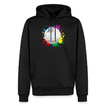 Balle de golf de couleur - Sweat à capuche Premium bio Homme - noir - Devant - Nico (187cm)