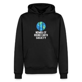 Sarcastic Flat Earth: membre de la Round Earth Society - Sweat à capuche Premium bio Homme - noir - Devant - Nico (187cm)