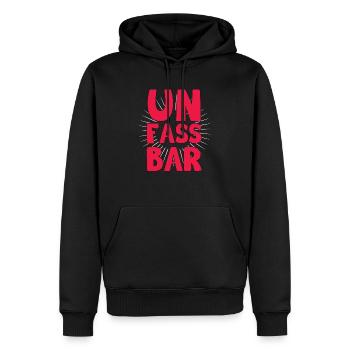 unfassbar,un fass bar,BAR,sexy,Girl,Party, Fun - Männer Premium Bio Hoodie - Schwarz - Vorne - Nico (187cm)