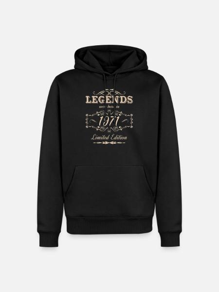 Legends werden geboren in 1971 limited edition - Mannen Premium Bio hoodie - zwart