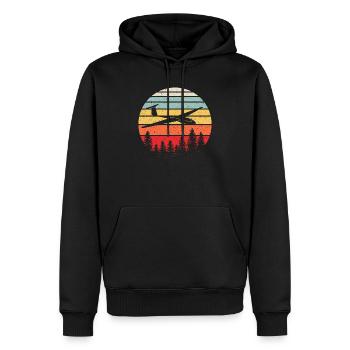 Pilote de planeur vintage - Sweat à capuche Premium bio Homme - noir - Devant - Nico (187cm)