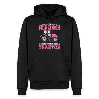 Keine Kutsche Prinzessin kommt mit Traktor - Männer Premium Bio Hoodie - Schwarz - Vorne - Nico (187cm)