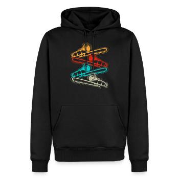 Posaune Retro Geschenk für Posaunenspieler - Männer Premium Bio Hoodie - Schwarz - Vorne - Nico (187cm)