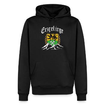 Armoiries d'Erzgebirge Montagnes Erzgebirgler Ossi - Sweat à capuche Premium bio Homme - noir - Devant - Nico (187cm)