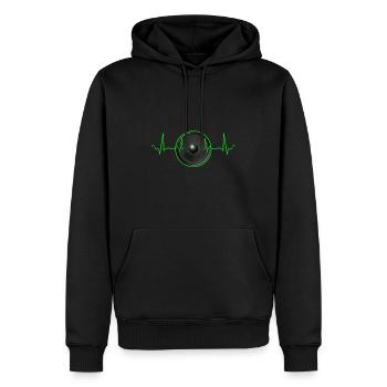 Techno - Men’s Premium Organic Hoodie - black - Front - Nico (187cm)