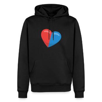 Cœur avec armoiries Tessin Suisse - Sweat à capuche Premium bio Homme - noir - Devant - Nico (187cm)