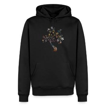 Cadeau ésotérique de l'arbre de vie - Sweat à capuche Premium bio Homme - noir - Devant - Nico (187cm)