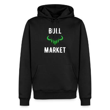 Marché boursier marché haussier marché haussier trading trader - Sweat à capuche Premium bio Homme - noir - Devant - Nico (187cm)