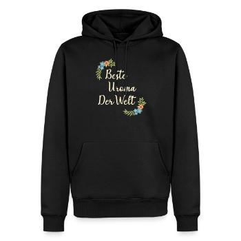 Beste Uroma der ganzen Welt Geschenk floral Uroma - Männer Premium Bio Hoodie - Schwarz - Vorne - Nico (187cm)