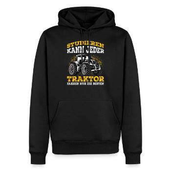 Traktor lustiger Spruch Trecker Landwirt - Männer Premium Bio Hoodie - Schwarz - Vorne - Nico (187cm)