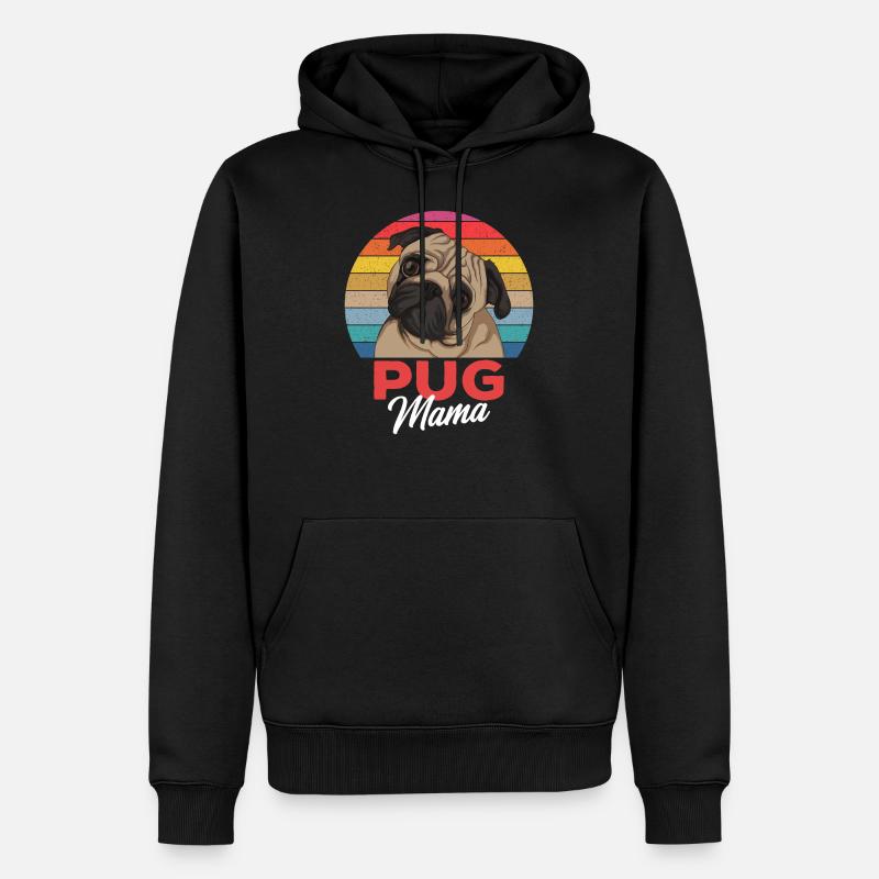 Mops Mama Hundehalterin Geschenkidee - Männer Premium Bio Hoodie - Schwarz